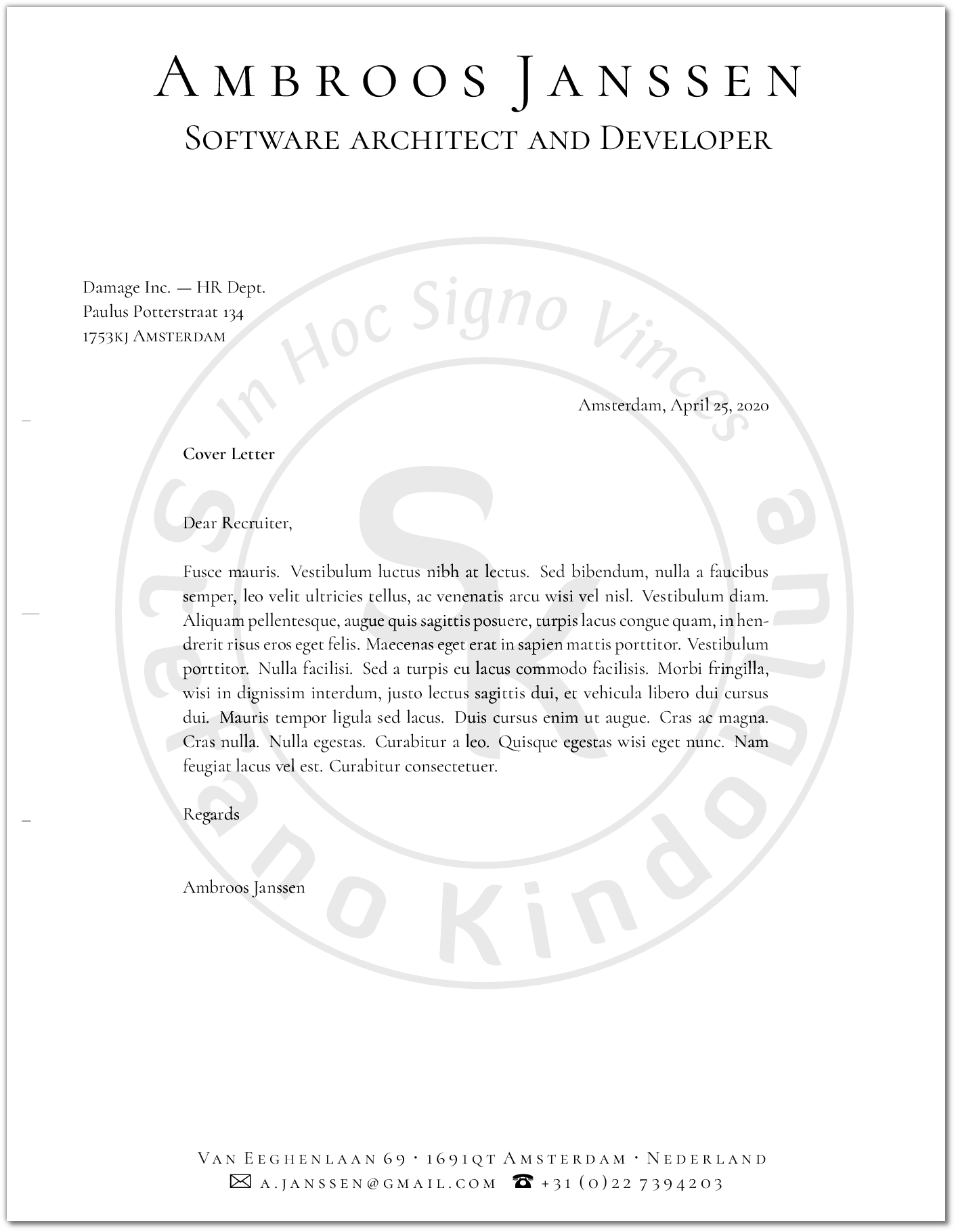 Sample letter with logo
